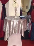 Overlay - Silver Satin with embroidered design Overlay - Silver Satin with embroidered design